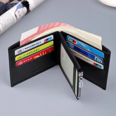WILLIAMPOLO Genuine Leather Men’s Short Wallet – Slim Bifold Wallet